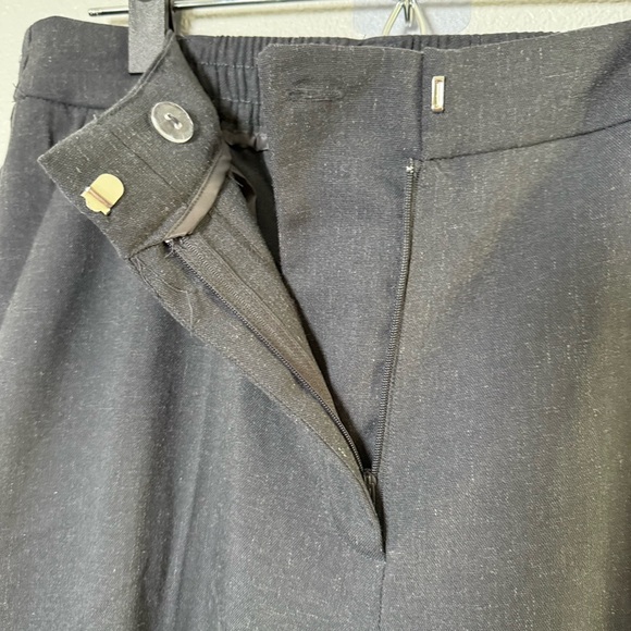 Adrianna Papell Wide Leg Cuffed Charcoal Flat Front Pants - Picture 3 of 10